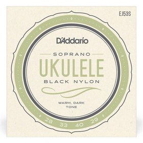 Resim D'addario Ej53S Ukulele Tel Seti. Soprano. Black Nylon. 