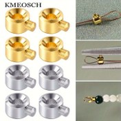 Resim El Yapımı Bileklikler, Kolyeler, Küpeler, Anahtarlıklar ve Halhallar için 6'lı/12'li/24'lü/50'li Durdurucu Boncuk Kapakları, Takı Yapımı için Altın Gümüş Renkli Ayırıcı Boncuklar, Bilezik ve Kolye Uç Aksesuarları için Metal Durdurucu Boncuk Charm'ları 