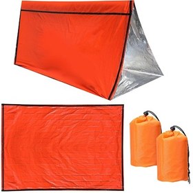 Resim Reedark Portatif Alüminyum Kaplamalı Pe Acil Uyku Tulumu - 2'li Paket Isı Yalıtımlı Turuncu 