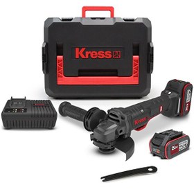 Resim Kress KUH04.1 20Volt 5.0Ah. Li-ion Çift Akülü 125 MM Kömürsüz Profesyonel Devir Ayarlı Alttan Tetikli Avuç Taşlama 
