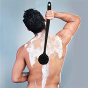 Resim 1 Adet Uzun Saplı Yumuşak Silikon Sırt Fırçası & Masaj Aleti - Derin Temizlik için Nazik Peeling, Pil Gerekmez, Üst Sırt ve Ulaşılması Zor Alanlar İçin Ergonomik Tasarım, Açık Bej Bakım & Kas Gevşetme, Kolay Tutuş, Pratik Kullanım, Duş Aksesuarı, Evde Spa 