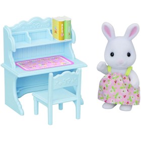 Resim Sylvanian Families Kar Tavşan Kız ve Çalışma Masası 5679 
