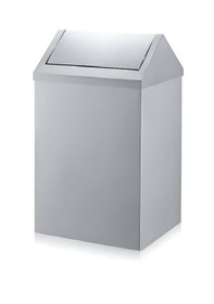 Resim 80 Lt Sallanır Kapak Çöp Kovası Paslanmaz Açık Gri 