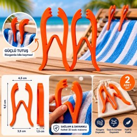 Resim Nozzle Works Plaj Şezlong Havlu Klipsi - Güçlü Tutucu 2’li Set 