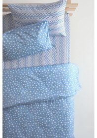 Resim Star Lastikli Çarşaflı Pamuklu Tek Kişilik Nevresim Takımı - İndigo 