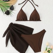 Resim Yazlık Kadınlar İçin Yeni Moda Tatil Rahat Üç Parçalı Takım 