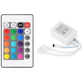 Resim Crackedice Dc12v Rgb Led Kontrol Cihazı + 24 Tuşlu Uzaktan Kumanda Rgb Kontrol Kutusu 