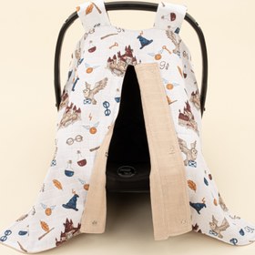 Resim Puset Örtüsü - Çift Taraflı - Kumsal Beji Muslin - Harry 