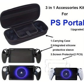 Resim Sunshine022 Ps Portal 3 Lü Set: Ps5 Taşıma Çantası, Ekran Koruyucu, Eva Kılıf Yumuşak Siyah 