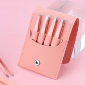 Resim Üç Renkli Kaş Cımbızı 4'lü Set - Yüz Kılı, Tüy ve Batık Saç Temizliği için Profesyonel Cımbızlar, Saklama Çantasıyla Birlikte, Erkekler ve Kadınlar İçin Uygun 