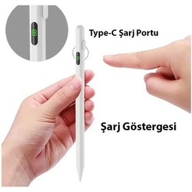 Resim Ally K-2268 Dijital Göstergeli Universal Kapasitif Stylus Apple Uyumlu iPad Tablet Dokunmatik Kalem- 5775 
