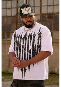 Resim Youngla 2025 Yeni Kafatası Baskılı Erkek Pamuklu Tişört Plus Beden Esnek Günlük Spor Retro Stilturuncu Turuncu 