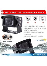 Resim Ahd 1080p/720p Büyük Gece Görüşlü 4 Pin Soketli Kamyon Tır Otobüs Kamerası 