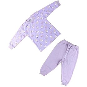 Resim Kız Çocuk Tavşanlı Pijama-12486 Lila 