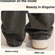 Resim 2/4 Adet Şeffaf Görünmez Dikişsiz Pantolon Kısaltıcı - Ayarlanabilir Gizli Sabitleyici Klipsler, Pantolon ve Eteklerde Çekme Önleyici, Kumaşa Uyumlu Pantolon Kenarı Düzeltme Aracı, Dayanıklı Kumaş Kaplama 