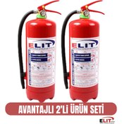 Resim ELİTyangın 6 KG KURU KİMYEVİ TOZLU 2 'Lİ PAKET YANGIN SÖNDÜRME TÜPÜ 
