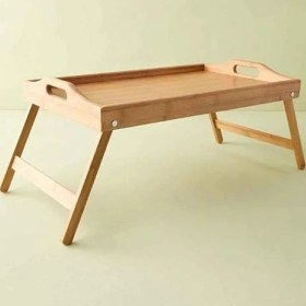 Resim AyrStore Katlanır Ayaklı Bambu Yatak Tepsisi – Ahşap Laptop Standı, Kitap Okuma ve Çalışma 