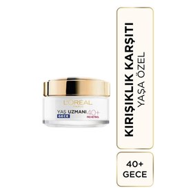 Resim Loreal Paris Yaş Uzmanı 40+ Kırışıklık Karşıtı Sıkılaştırıcı Gece Kremi 50 ml 