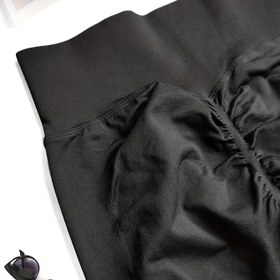 Resim Kadın/Unisex Yoga Pantolonu - Yüksek Bel, Şeffaf Olmayan Egzersiz Taytları, Tüm Mevsimler İçin Esnek Spor Pantolonları, Salon ve Koşu için, Makinede Yıkanabilir Siyah Atletik Pantolonlar, Büzgülü Bel Bandı, Pürüzsüz Dokulu 