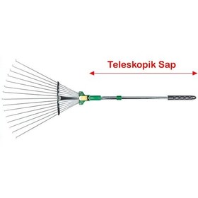 Resim Eltu R4C02 Tırmık Metal Teleskopik Saplı Çim Tırmığı 