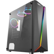 Resim Vento VG09A Temperli Cam 3X120MM Rgb Fan USB 3.0 E-Atx 500W 80+ Psu Mid-Tower Gaming Kasa 
