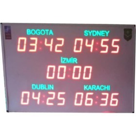 Resim Dünya Şehirleri Saatleri (Kasa Ölçüsü: 110x70 cm) Çok Renkli 