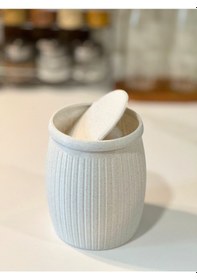 Resim Marsel Dizayn Çöp Kutusu V3 Masaüstü - Mutfak - Banyo - Açılır Kapanır - Mermer Beyaz - 15cm Mermer 