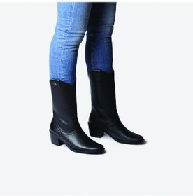 Resim Negre Bot Kadın Ubeda Toni Pons Leather Cowboy Ankle Boots Wıth Heel Siyah 