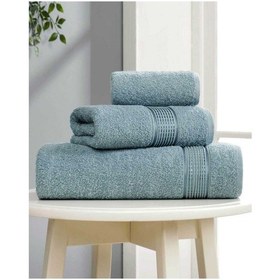 Resim 3 Lü Banyo Havlusu Seti Pamuklu Ritim Mint Çok Renkli 