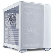 Resim Lian Li O11 Air Mini O11AMW Mesh Temperli Cam Type-C ATX Mini-Tower Beyaz Gaming Bilgisayar Kasası 