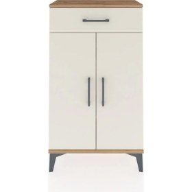 Resim Arges Komodin 2 Raflı Tek Çekmeceli 2 Kapaklı 60X30X106 Çam-Aytaşı 