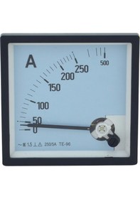 Resim Analog Ampermetre Panel Meter 1.5 250/5a Te-96 10cmx10cm 