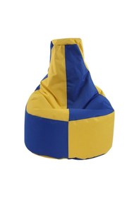 Resim Sarı & Lacivert Armut Koltuk Büyük Boy Denye 85 75 30 Cm 