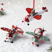 Resim 1 adet Şenlikli Noel Uçağı Süsü - Santa, Kar Adamı ve Geyik ile Rezine ve Metal Asılı Süs - Tatil Ağacı, Parti ve Yılbaşı Kutlamaları için İdeal - Güç Gerektirmez, Asılması Kolay, Noel Süsleri 