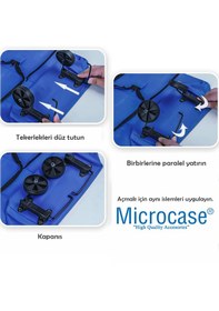 Resim Microcase Tekerlekli Cepli Tasarım Katlanabilir Portatif Pazar Market Arabası Malzeme Çantası- Al4966 - Pembe 