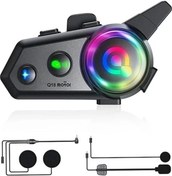 Resim Q18 Motosiklet Kask Kulaklık Intercom Işıklı 2 Eşleşme Özellikli 1000 Mah 