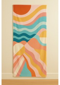 Resim Plaj Havlusu Hızlı Kuruyan Mikro Kumaş Turuncu 