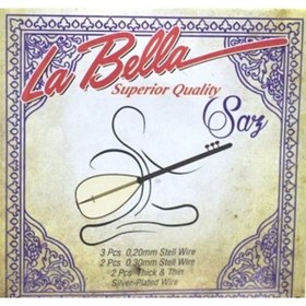 Resim La Bella Strings LBH-20 0.20 Uzun Sap Bağlama Teli Takım 