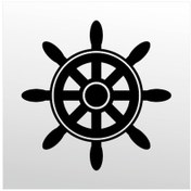 Resim Folyo Sticker Gemi Dümeni 80cm Uzunluk Siyah 