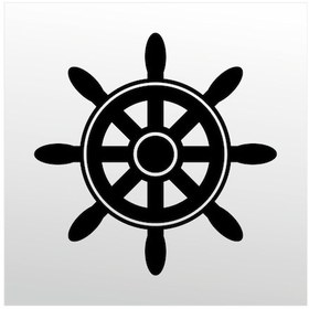 Resim Folyo Sticker Gemi Dümeni 80cm Uzunluk Siyah 