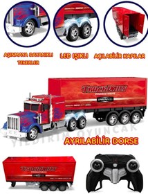 Resim YILDIRIM OYUNCAK Uzaktan Kumandalı Full Fonksiyonlu 62 cm Işıklı Tır - Led Işıklı Ayrılabilir Dorse Açılır Kapılı Tır 