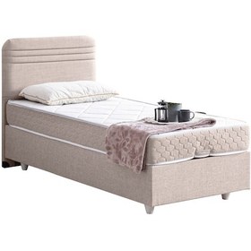 Resim Mila Tek Kişilik Baza Başlık Orthosoft Yatak Seti - Krem 90 x 190 