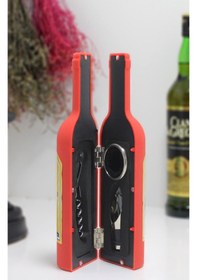 Resim Şişe Tirbuşon Seti Küçük Boy Kırmızı - 9037144407243do 