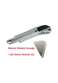 Resim Metal Maket Bıçağı 10 Adet Bıçak Yedeği 