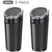 Resim Dashanshop Ev Tipi Araç Çöp Kutusu 2li Set Abs Deri Desenli Sessiz Kapaklı 