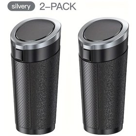 Resim Dashanshop Ev Tipi Araç Çöp Kutusu 2li Set Abs Deri Desenli Sessiz Kapaklı 