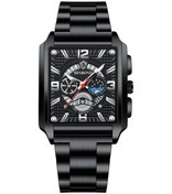 Resim Sones Fngeen 2166 Erkek Üç Gözlü İçi Boş Kuvars Saat Öğrenci Spor Elektronik Saat Altın Siyah Yüzey Arasında 