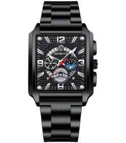 Resim Sones Fngeen 2166 Erkek Üç Gözlü İçi Boş Kuvars Saat Öğrenci Spor Elektronik Saat Altın Siyah Yüzey Arasında 