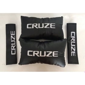 Resim Chevrolet Cruze Nakışlı Deri Oto Boyun Yastığı Ve Kemer Pedi 