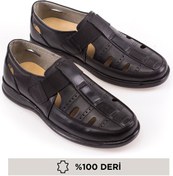 Resim maximoda Erkek Deri Ortopedik Sandalet Ayakkabı 
